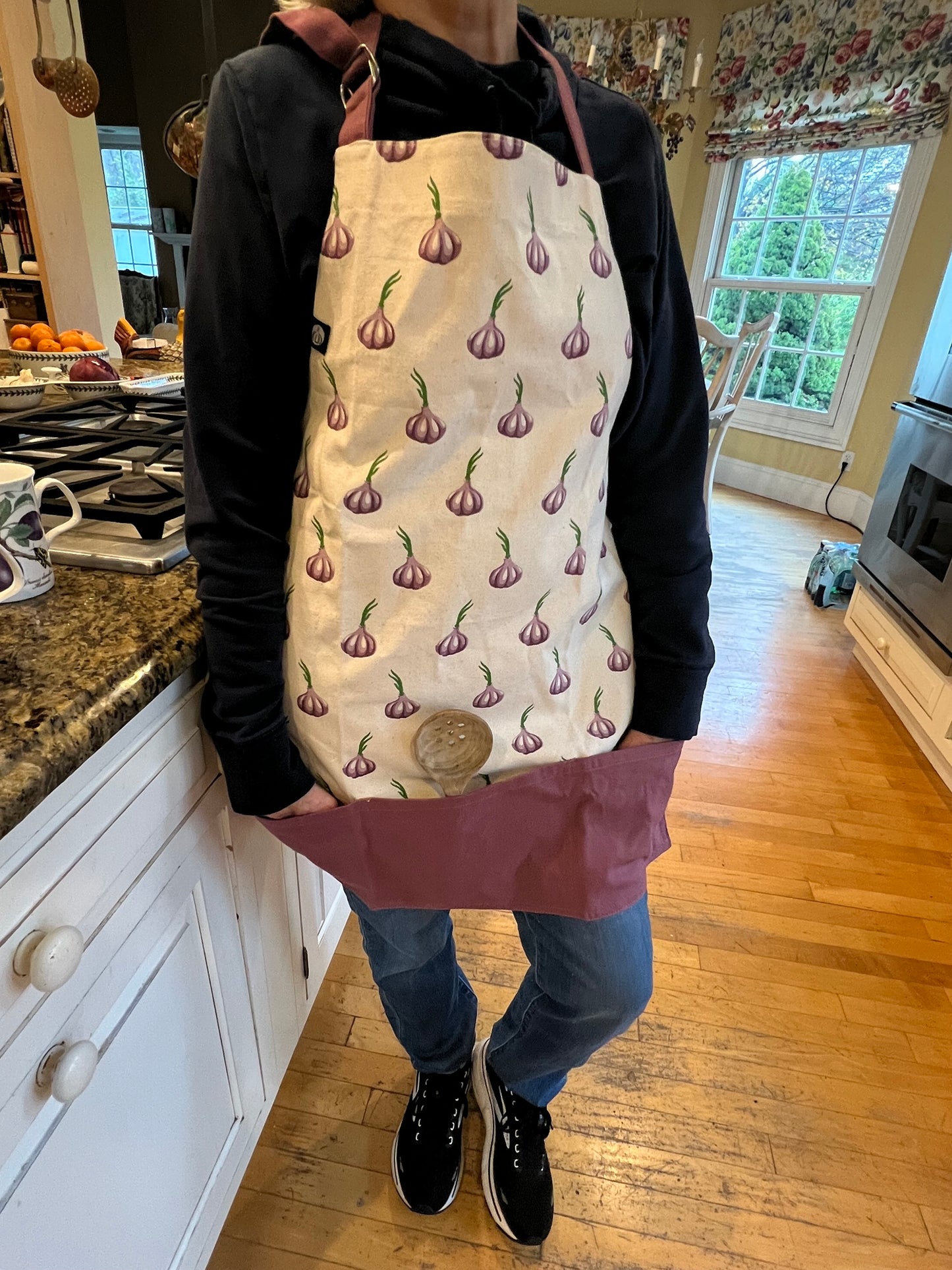 Garlic Bulb Large Pocket Apron