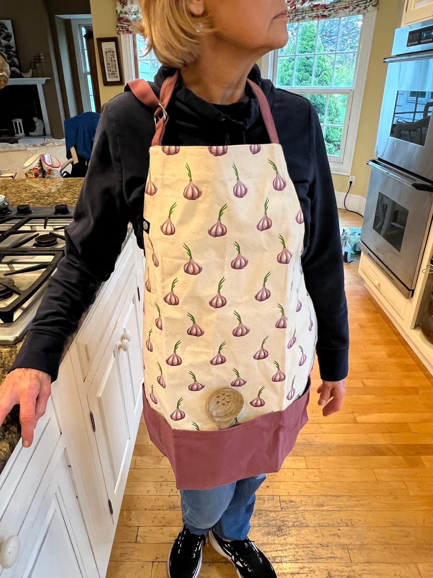 Garlic Bulb Large Pocket Apron
