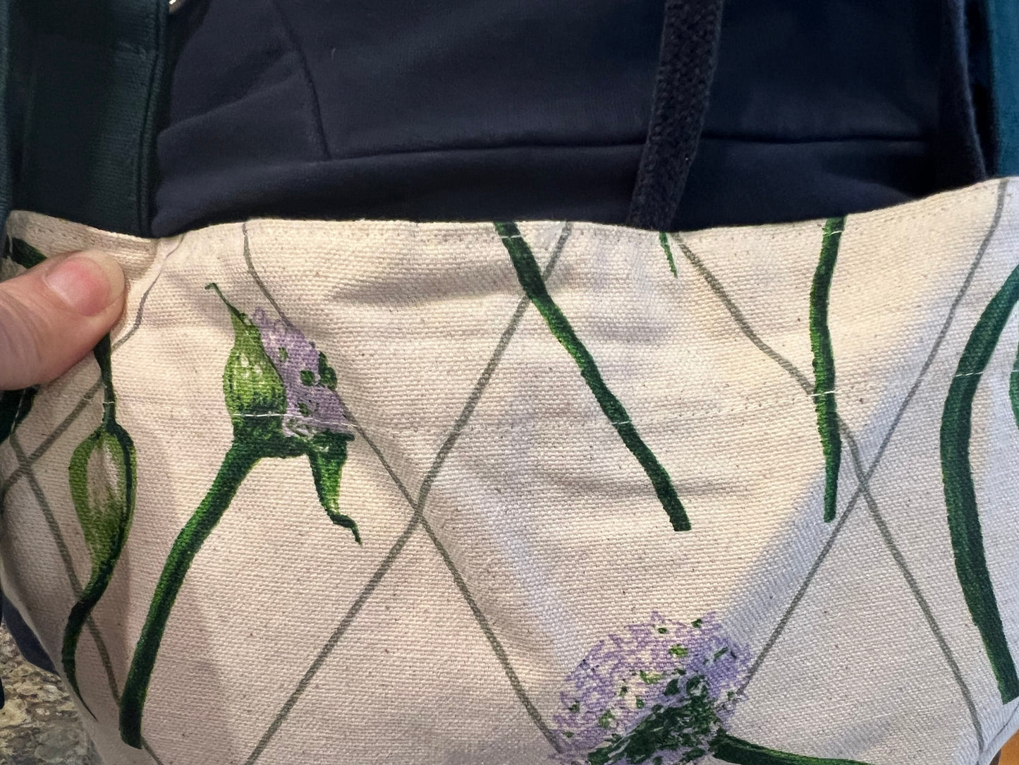 Green Garlic Scape Print Apron