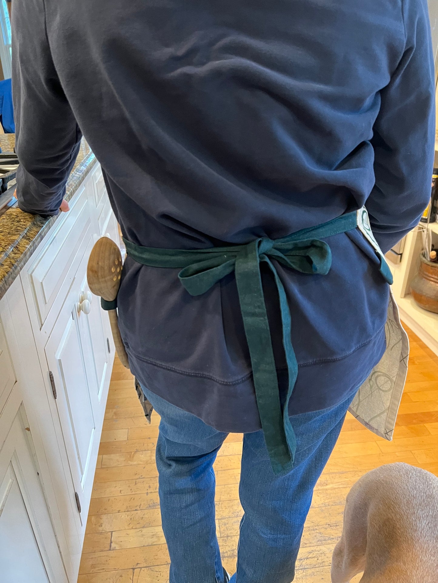 Green Garlic Scape Print Apron
