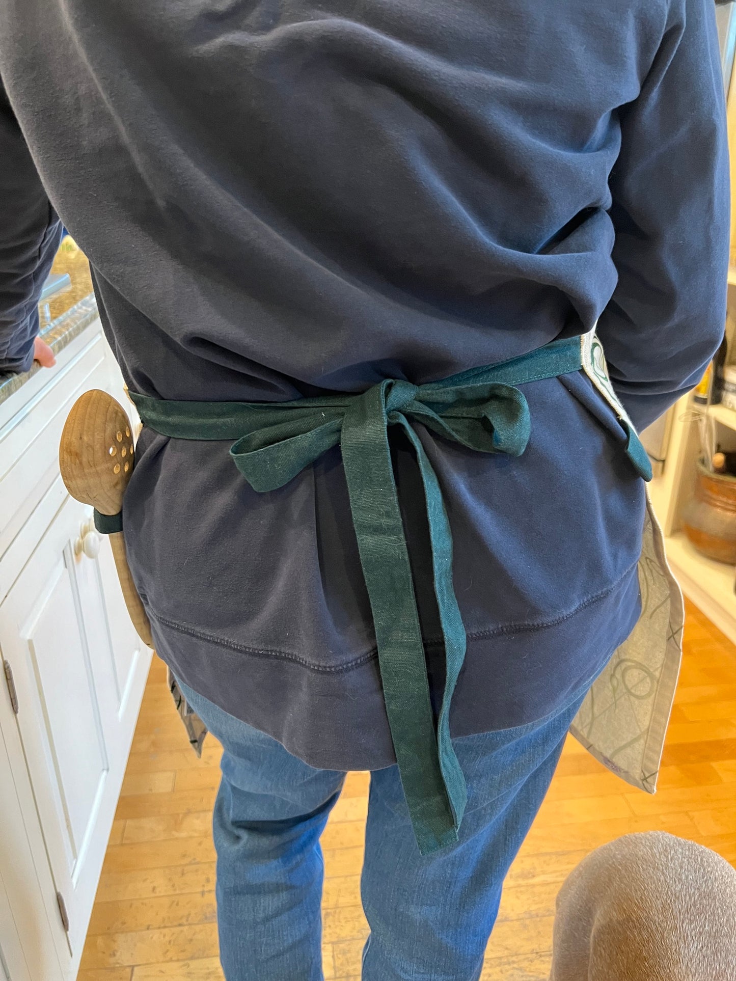 Green Garlic Scape Print Apron