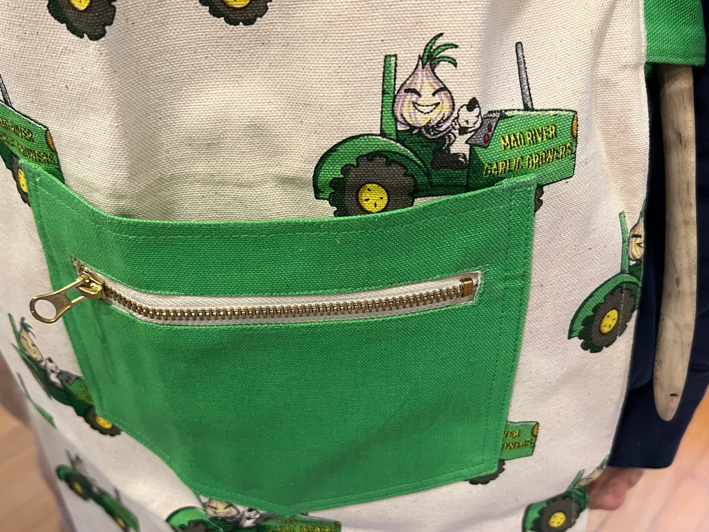 Green Tractor Print Apron
