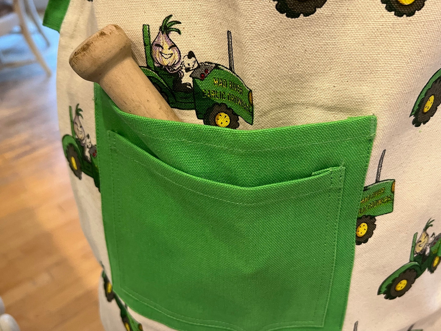 Green Tractor Print Apron
