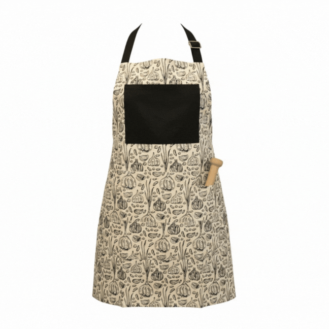 Black Garlic Printed Apron