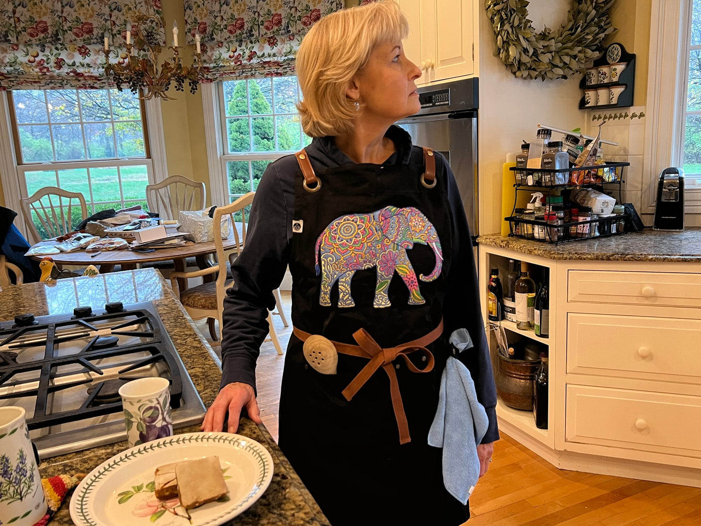 Embroidery Elephant Apron