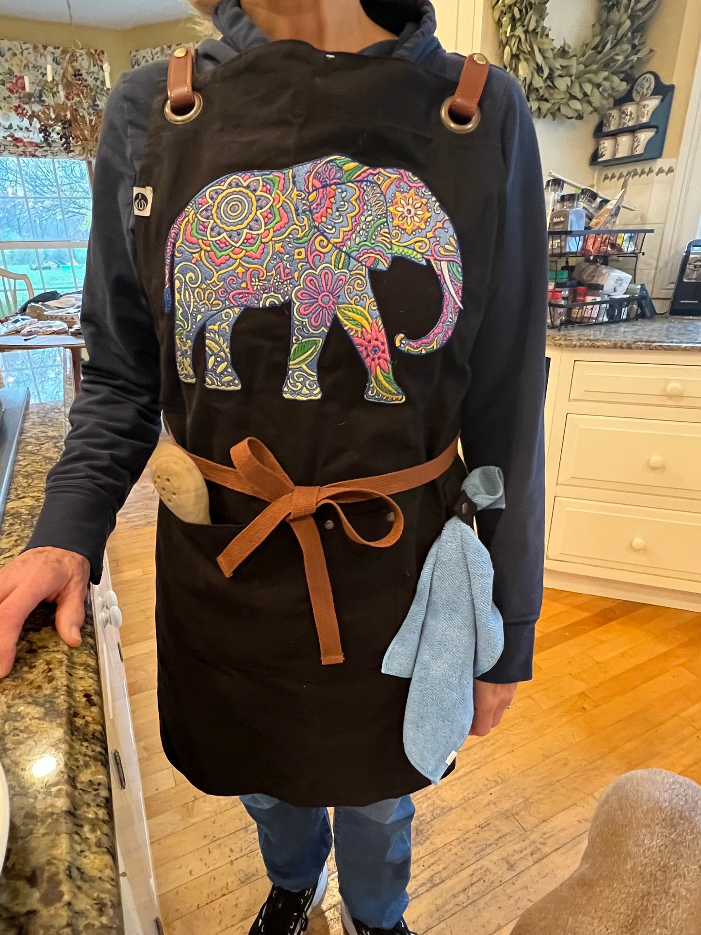 Embroidery Elephant Apron