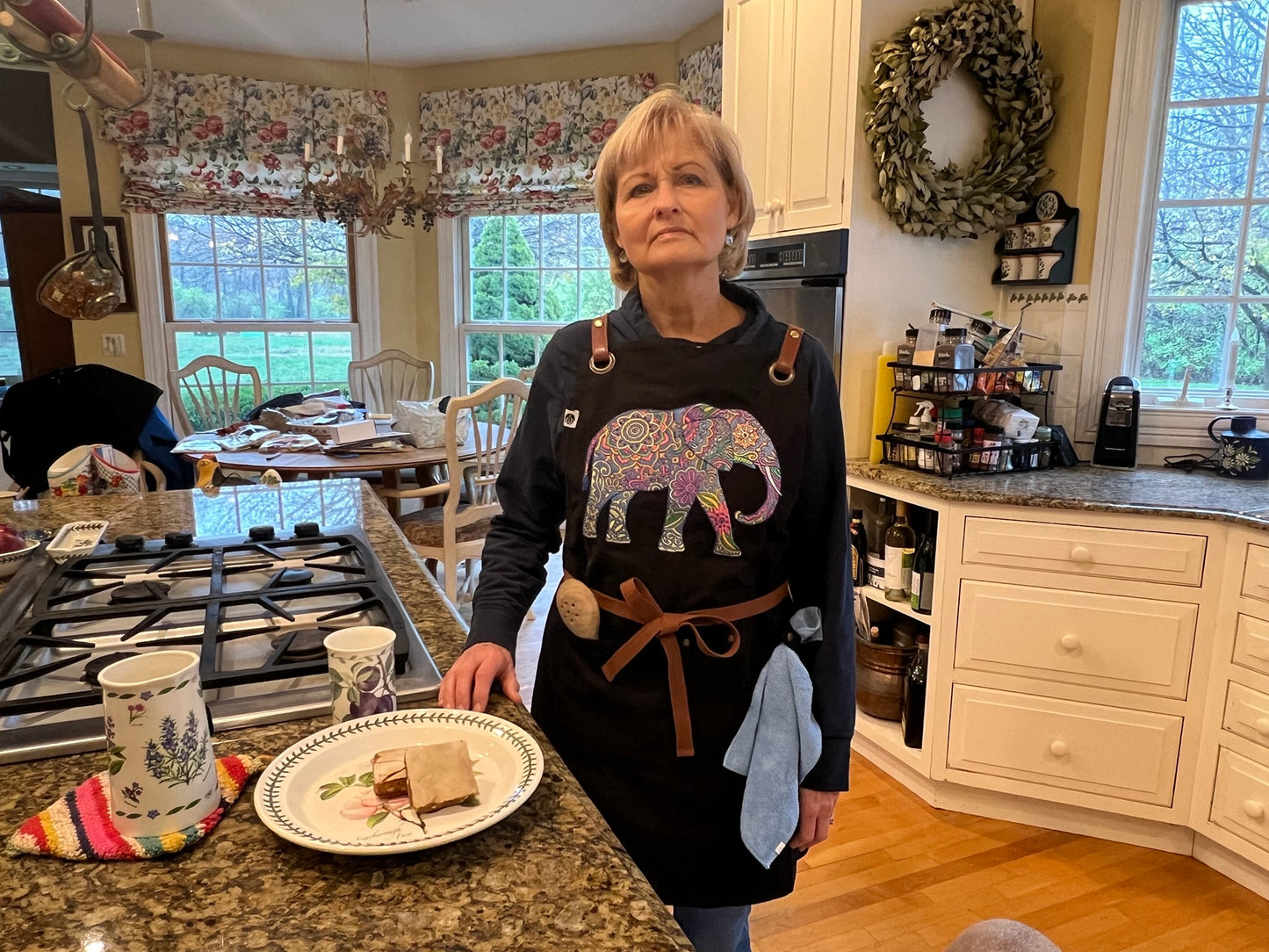 Embroidery Elephant Apron