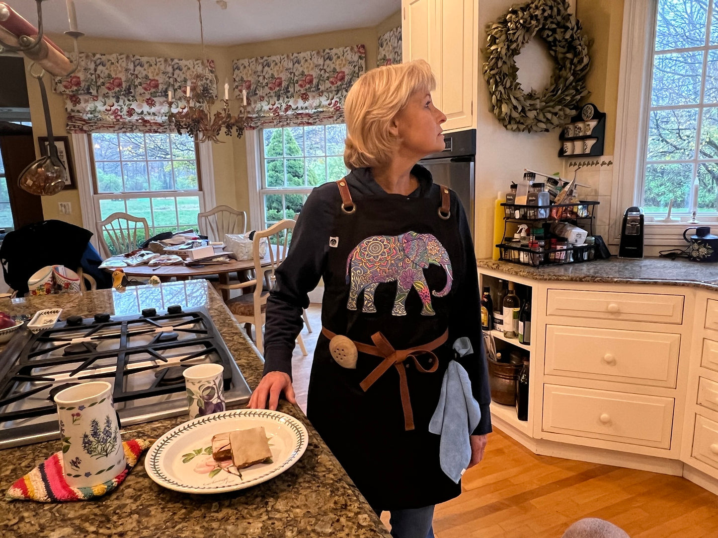 Embroidery Elephant Apron