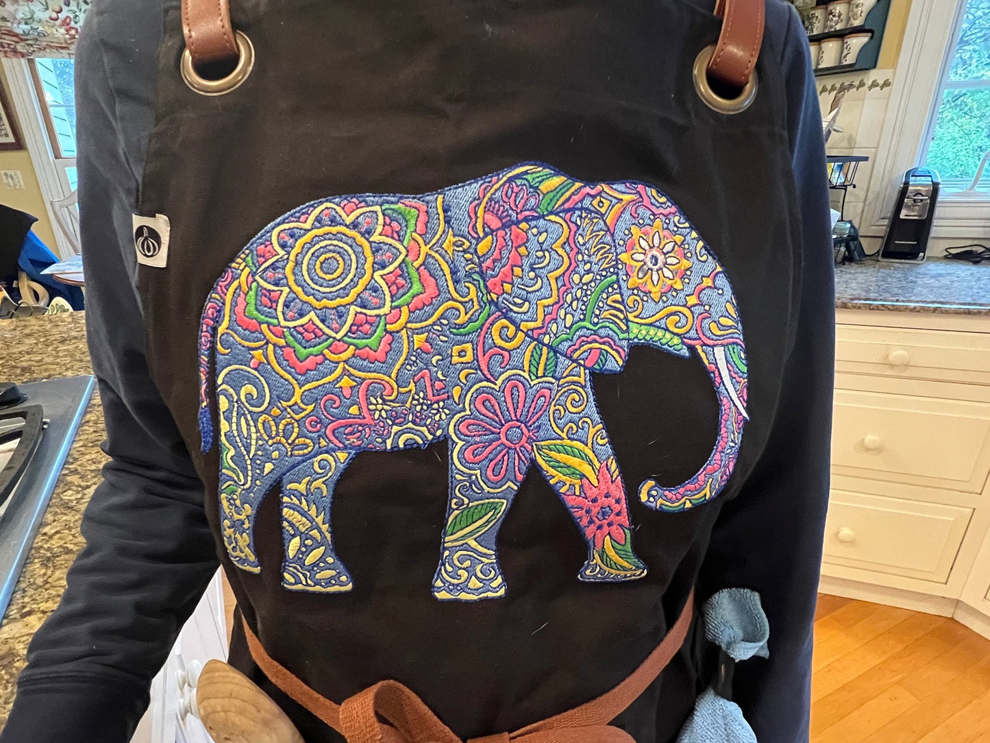Embroidery Elephant Apron