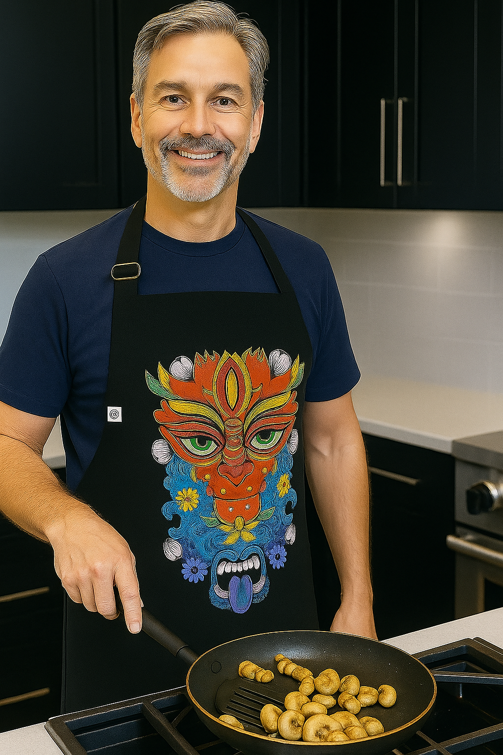 Hippies Face Print Apron