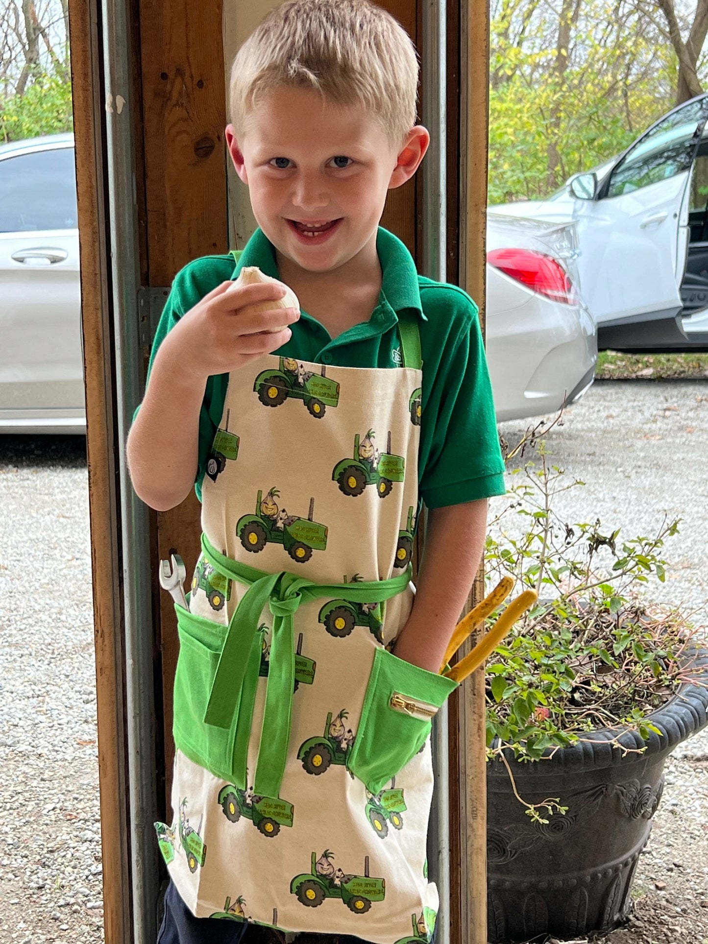 Kid’s Tractor Logo Apron