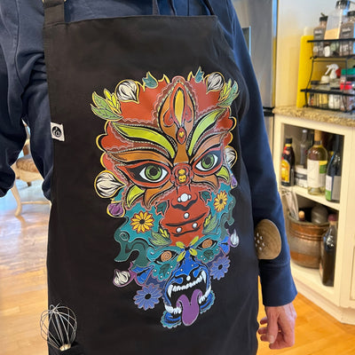 Hippies Face Print Apron